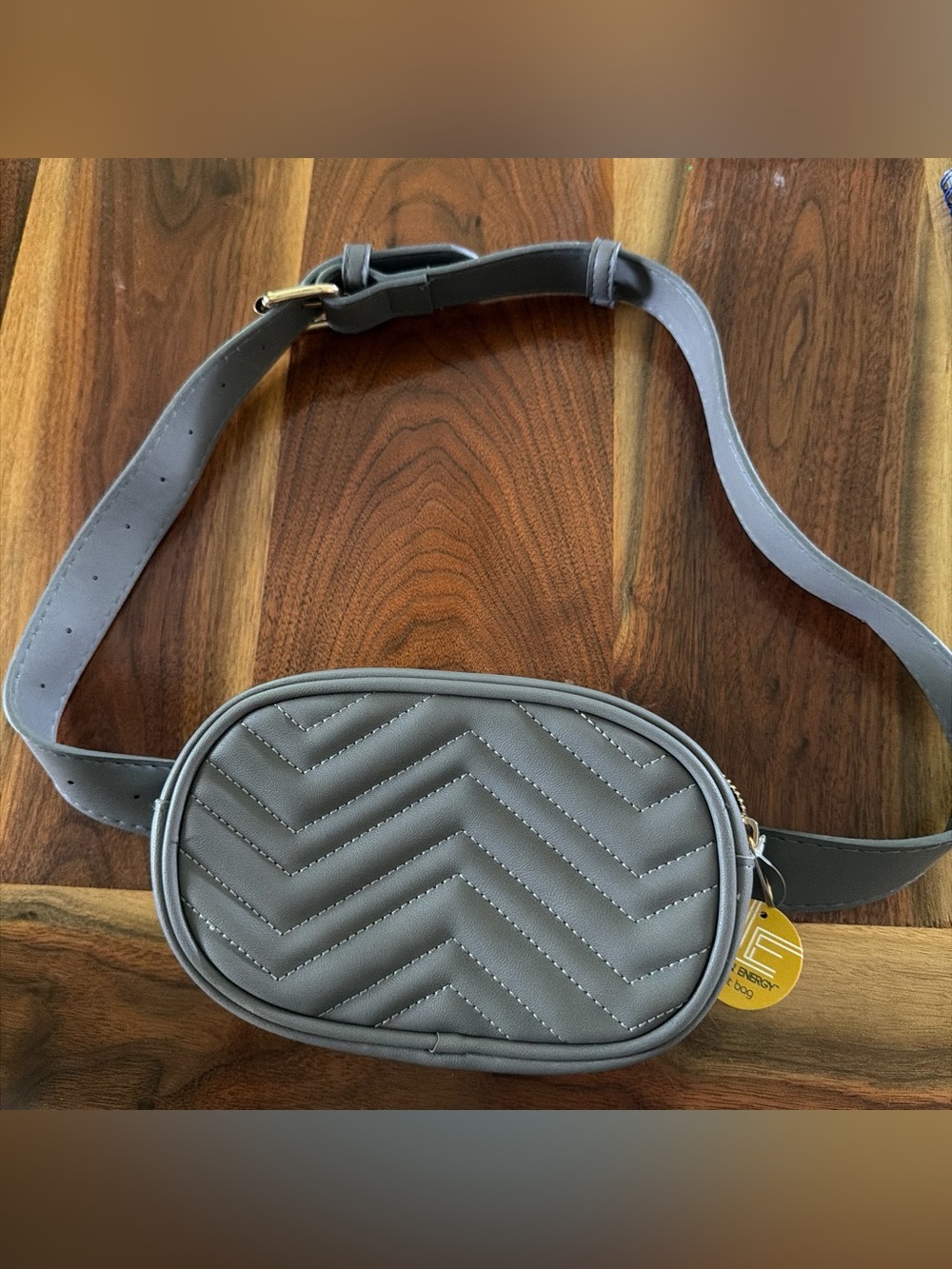 Quilted Grey Belt Bag by